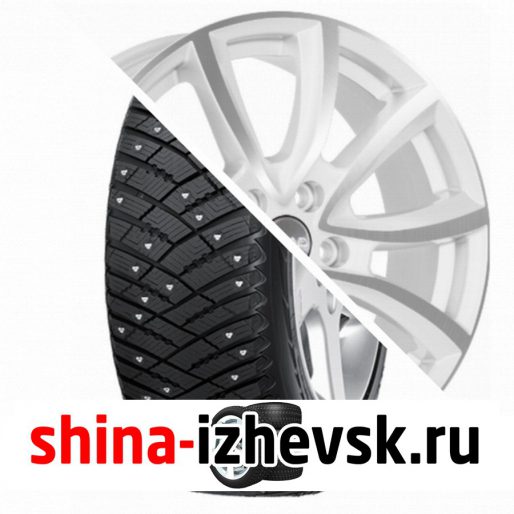 Колесо в сборе Goodyear Ultra Grip Ice Arctic SUV 225/65 R17 T 102 + СКАД Онтарио 7xR17 5×114.3 ET45 DIA67.1 Белый с полированной лицевой частью в Ижевске